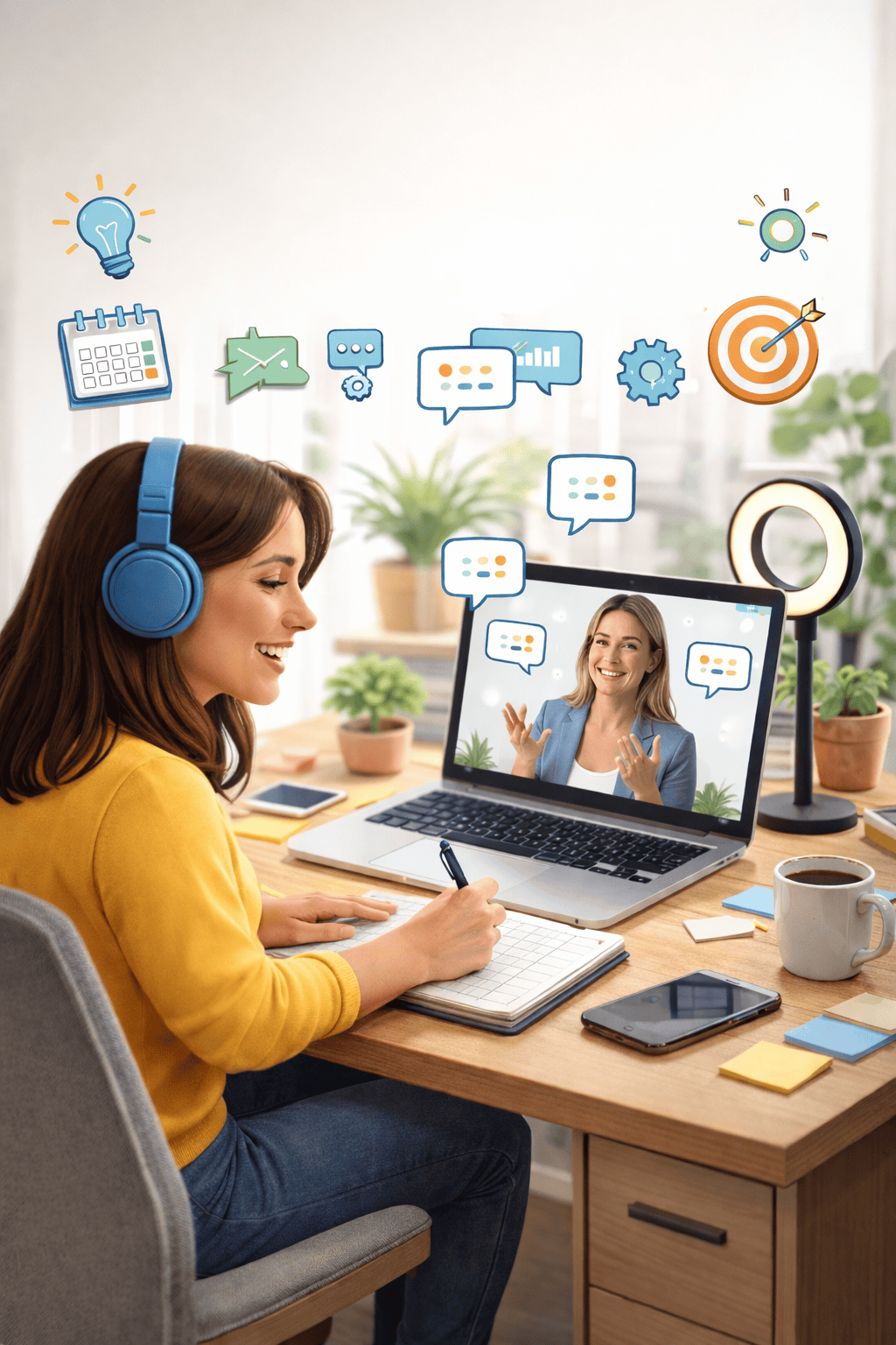 Coaching en ligne pour femme avec accompagnement personnalisé en visioconférence