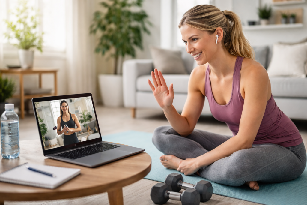 Coaching sportif en ligne pour femme avec coach professionnelle à distance