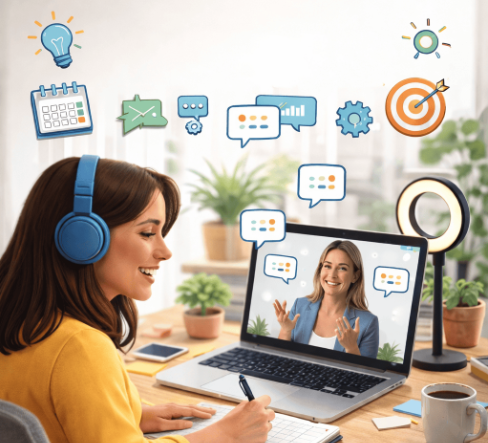 Coaching en ligne pour femme avec accompagnement personnalisé en visioconférence
